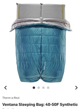 Therm-A-Rest Ventana Sleeping Bag: 40-50F Synthetic 2 In 1 System Excellent